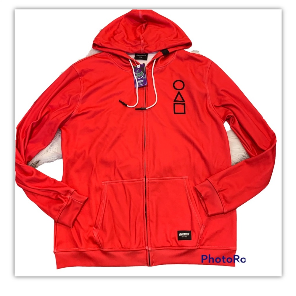 Fresh Hoods Eliminated Zip Front Hoodie Pink XXL New